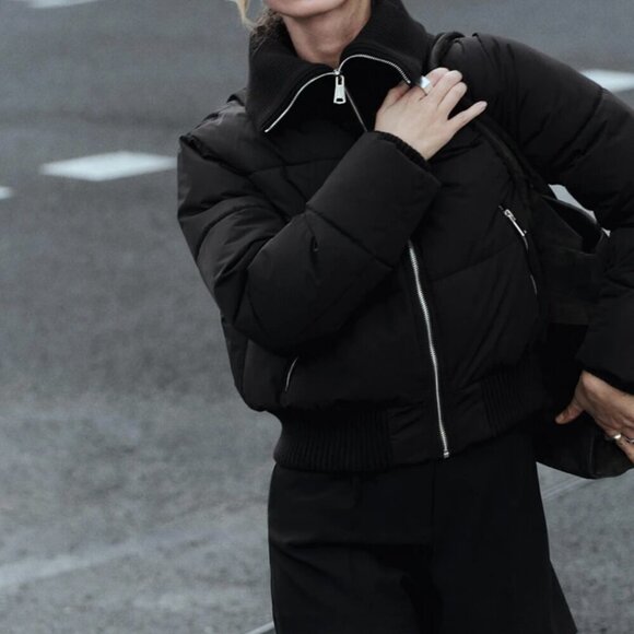 Zara black puffer coat size M - Picture 5 of 6
